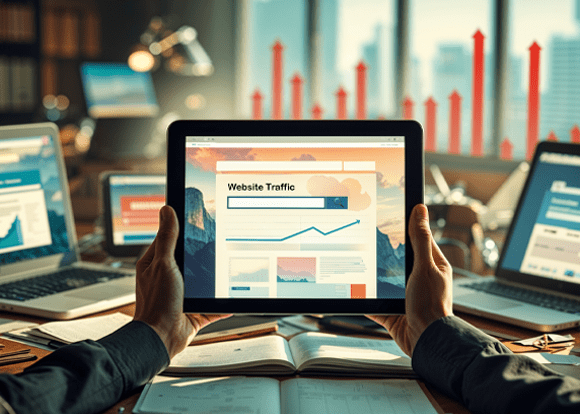 Person pointing at a laptop screen displaying a presentation slide, highlighting key visuals during a collaborative discussion.