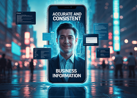 Icon representing accurate and consistent business information to build trust, improve visibility, and boost customer confidence.